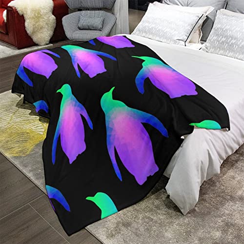 MSACRH Throw Blankets, Penguins Diamonds Blanket for Couch Bed Fall Cover Women Baby Soft Home Bedspread Hotel Wrap Sofa Lightweight Fleece Carpet