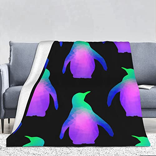 MSACRH Throw Blankets, Penguins Diamonds Blanket for Couch Bed Fall Cover Women Baby Soft Home Bedspread Hotel Wrap Sofa Lightweight Fleece Carpet