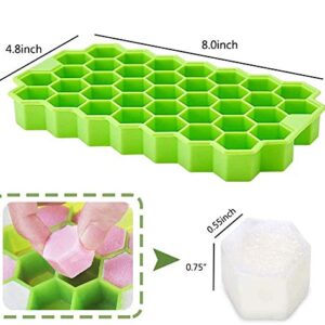 Ice Cube Trays with Lids 2 Pack Small Food Grade Silicone BPA Free for Freezer Flexible Easy-Release Stackable Ice Cube Mold