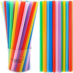 tomnk 200 pack jumbo smoothie straws, 10.3 inch milkshake straws disposable extra long