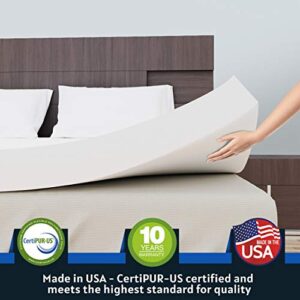 Red Nomad Memory Foam Mattress Pad 4 Inch - Twin Size Mattress Topper for Back Pain Relief. Breathable, Comfortable Cooling Bed Pad/Made in The USA