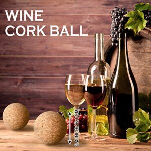 Wine Cork Ball Wooden Cork Ball Stopper for Wine Decanter Carafe Bottle Replacement (2 Pieces, 2.4 Inch/ 6.1 cm)