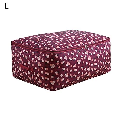 heave Clothes Storage Large Capacity Clothes Quilt Organizer Pillow Storage Bag Under Bed Storage Organizer for Bedroom Washable Clothes Bedding Storage Bag - Wine Red L