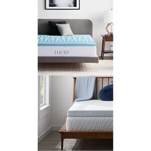 lucid convoluted gel memory foam mattress topper with removable cover bundle - 2 inch, twin xl