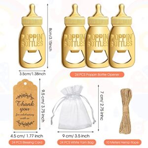 Popping Bottle Openers Baby Shower Return Favors for Guests Cute Bottle Opener Decorations and Souvenirs with Organza Bags Thank You Tags for Theme Party Favors (Retro Style,73 pieces)