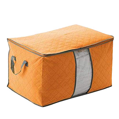 FRIDG frigidssm Home Stackable Clothes Quilts Pillows Luggage Packing Bedding Organizer Folding Storage Bag Box Orange