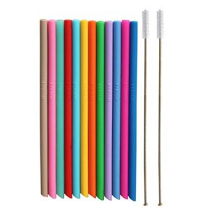 tegion cute mini short pinch test passed 5.5" replacement reusable toddlers&kids silicone straws for the first years take&toss spill proof straw cup,small kids danimals -safe for teething chewing