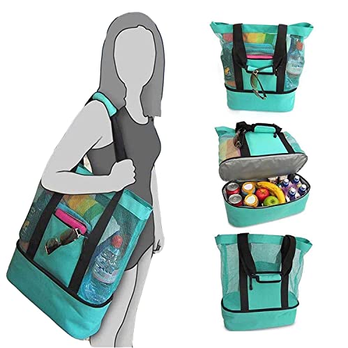 VARWANEO 1 PC Adult's Beach Bag Cooler Compartment Design Camping Travel Picnic Portable Multipurpose Shoulder Bags