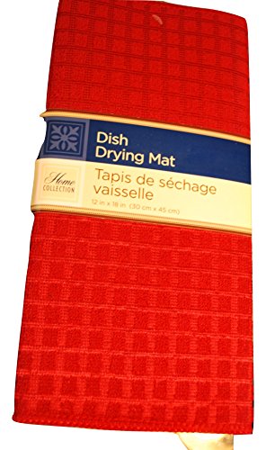 Home Collection Red Dish Drying Mat - 12" x 18"