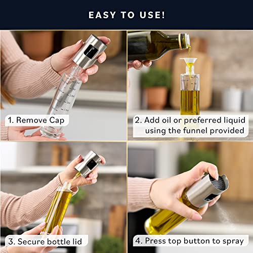 Olive Oil Sprayer for Cooking, 2 pack Olive Oil Spray Bottle, Oil Mister - Oil Sprayer for Air Fryer, Cooking Oil Sprayer - Oil Mister Spray Bottle for Cooking, Olive Oil Sprayer Mister, Oil Spritzer