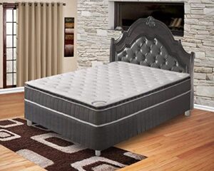 pillowtop pocketed coil hybrid mattress and 4" low profile wood box spring foundation set,