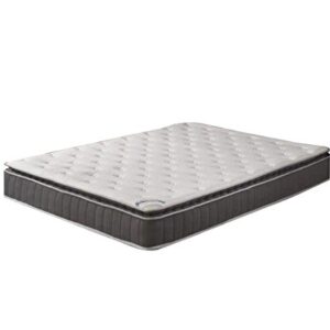 Pillowtop Pocketed Coil Hybrid Mattress and 4" Low Profile Wood Box Spring Foundation Set,