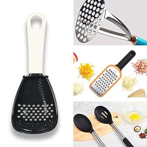 Multifunctional Cooking Spoon, Skimmer Scoop Colander Strainer Grater Masher, Non-stick, Non-toxic, Heat-resistant, for Cooking, Draining, Mashing, Grating, Beating