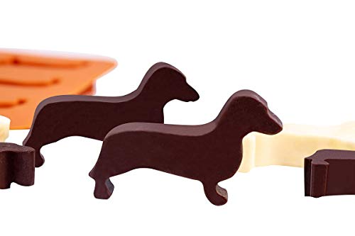 LYWUU Dachshund Dog Shaped Silicone Ice Cube Molds and Tray