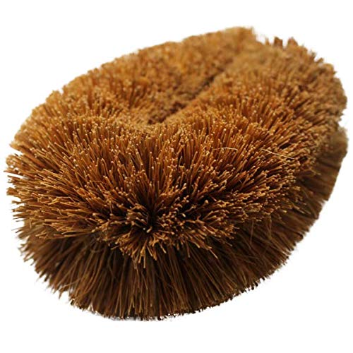 Pack of 3 Tawashi Vegetable Brushes Natural Coconut Fiber, Japanese Design, Ideal for Fruits, Veggies and Household use with Wire Hanging Loop by SKARBY