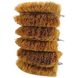 Pack of 3 Tawashi Vegetable Brushes Natural Coconut Fiber, Japanese Design, Ideal for Fruits, Veggies and Household use with Wire Hanging Loop by SKARBY