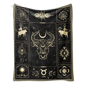 Eupoebun Taurus Constellation Blanket Astrology Sign Throw Blanket, Lightweight Microfiber Blanket Birthday Graduation to Mom Gifts for Women Men 50"X60"