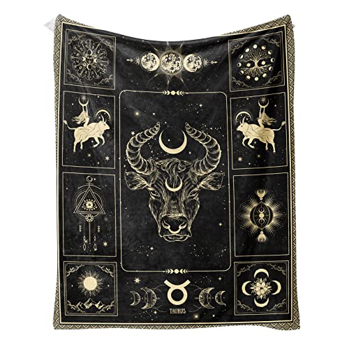 Eupoebun Taurus Constellation Blanket Astrology Sign Throw Blanket, Lightweight Microfiber Blanket Birthday Graduation to Mom Gifts for Women Men 50"X60"