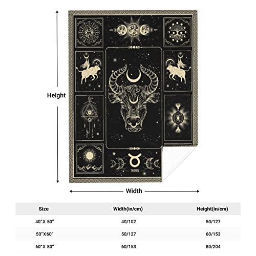 Eupoebun Taurus Constellation Blanket Astrology Sign Throw Blanket, Lightweight Microfiber Blanket Birthday Graduation to Mom Gifts for Women Men 50"X60"