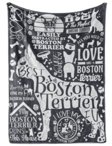 innobeta boston terrier gifts for women, boston terrier blanket, bed flannel fleece plush blankets (50"x 65") - best boston terrier ever