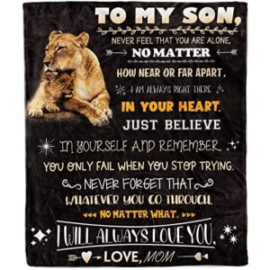 to my son gifts from mom blanket, gifts for son from mom to my son blanket from mom mother son gifts, mother son gifts mom to son gifts presents for birthday flannel throw blanket - 60 x 50 inch