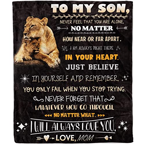 to My Son Gifts from Mom Blanket, Gifts for Son from Mom to My Son Blanket from Mom Mother Son Gifts, Mother Son Gifts Mom to Son Gifts Presents for Birthday Flannel Throw Blanket - 60 x 50 Inch