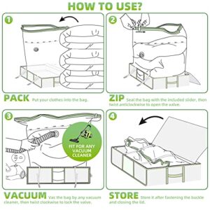 TAILI Under Bed Storage Bin with Vacuum Storage Bag, 1 Pack Foldable Under Bed Storage Box for Quilts Pillow Blankets and Linen Protection, Clear Window, 2 Sturdy Zippers, 41" x 17.7" x 6"