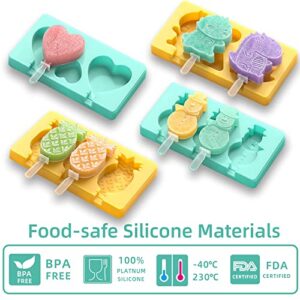 Popsicles Molds, Silicone Popsicle Molds, Ice Pop Mold, Homemade Frozen Baby Popsicles Molds For Kids, Popsicle Molds Silicone Bpa Free, popsicle maker, Pieces Reusable Easy Unmold 10 Pieces Cartoon