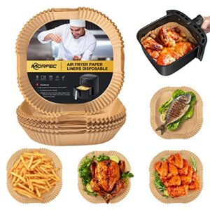 Air Fryer Liners Disposable Paper - 130 Pcs 8In Square Parchment Paper Liners, Non-Stick Airfryer liners Fit 5 6 7 8 QT for Air Frying, Baking, Roasting Microwave