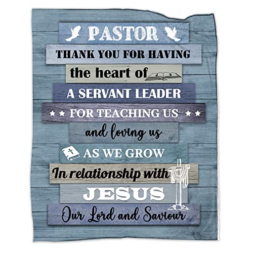 Pastor Appreciation Gifts, Pastor Blanket 50''x60'', Christian Pastor Gifts for Men Women, Birthday Blanket Soft Cozy Flannel Throw Blanket Religious Gift for Pastor Appreciation