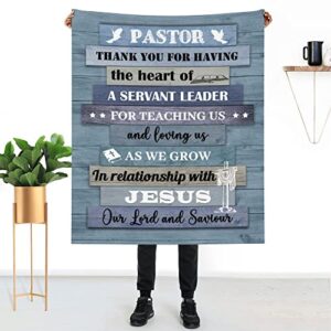 Pastor Appreciation Gifts, Pastor Blanket 50''x60'', Christian Pastor Gifts for Men Women, Birthday Blanket Soft Cozy Flannel Throw Blanket Religious Gift for Pastor Appreciation