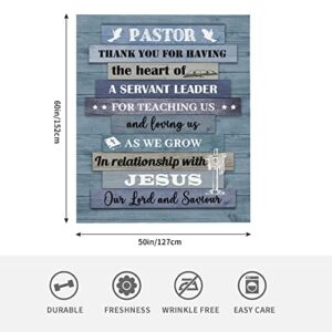 Pastor Appreciation Gifts, Pastor Blanket 50''x60'', Christian Pastor Gifts for Men Women, Birthday Blanket Soft Cozy Flannel Throw Blanket Religious Gift for Pastor Appreciation