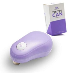 Kitchen Mama One Touch Can Opener: Open Cans with A Simple Push of Button and Stop Automatically After Completion - Smooth Edge, Food-Safe | Two Electric Can Openers - Red and Purple