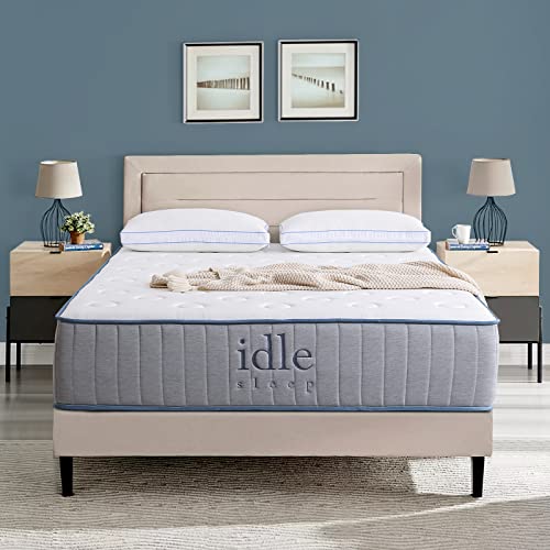 IULULU California King Size Mattress, 14 Inch Memory Foam and Innerspring Hybrid Mattress with Breathable Cover, CertiPUR-US Certified, Bed in A Box, Gel Infused 2-Sided Mattress, Medium-Firm(White)