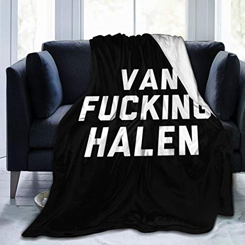 Van Fucking Halen Blanket Novelty Throw Blanket 50"" x40 Flannel Micro Fleece Blanket for Sofa Home Camping Travelling Blanket