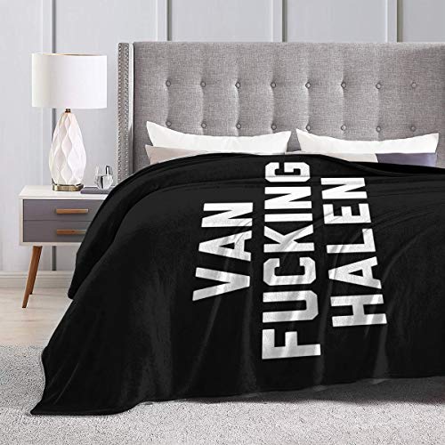 Van Fucking Halen Blanket Novelty Throw Blanket 50"" x40 Flannel Micro Fleece Blanket for Sofa Home Camping Travelling Blanket