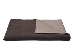 state cashmere reversible throw blanket - ultra soft accent blanket for couch, sofa & bed made with 100% inner mongolian cashmere - crafted home accessories - (black coffee/winter twig, 60"x50")