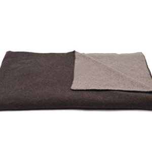 State Cashmere Reversible Throw Blanket - Ultra Soft Accent Blanket for Couch, Sofa & Bed Made with 100% Inner Mongolian Cashmere - Crafted Home Accessories - (Black Coffee/Winter Twig, 60"x50")