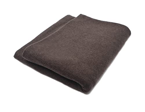 State Cashmere Reversible Throw Blanket - Ultra Soft Accent Blanket for Couch, Sofa & Bed Made with 100% Inner Mongolian Cashmere - Crafted Home Accessories - (Black Coffee/Winter Twig, 60"x50")