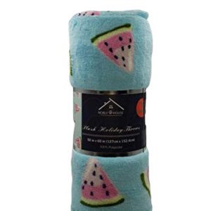 Summertime Whimsy Plush Watermelon Fleece Throw Blanket (50" x 60") - Watermelon Slices, for Men, Women and Kids