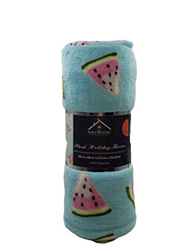 Summertime Whimsy Plush Watermelon Fleece Throw Blanket (50" x 60") - Watermelon Slices, for Men, Women and Kids