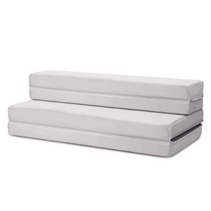 komfott 4- inch tri folding mattress full xl size, foam mattress with removable & washable cover, trifold guest bed foam mattress sofa bed sleeper