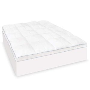 charisma luxury plush 3.5-inch memory foam cluster and gel fiber mattress topper-california king, white