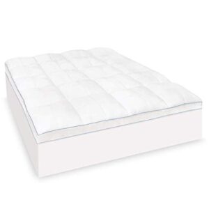 Charisma Luxury Plush 3.5-Inch Memory Foam Cluster and Gel Fiber Mattress Topper-California King, White