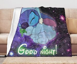 goodnight stitch blanket for kids gifts lightweight soft warm throw blankets for living room bed couch sofa in 50x60in