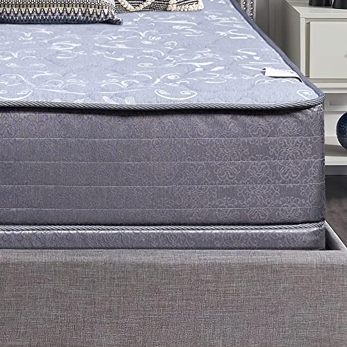 Treaton 11-Inch Firm Foam Encased Euro Top Gel Infused Innerspring Mattress Set with 8" Wood Box Spring/Foundation Set, Full