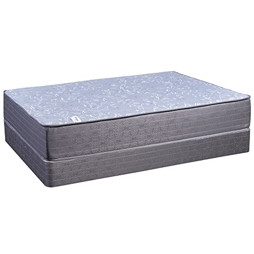 Treaton 11-Inch Firm Foam Encased Euro Top Gel Infused Innerspring Mattress Set with 8" Wood Box Spring/Foundation Set, Full