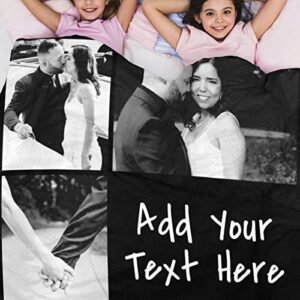 Custom Blanket with Photos Personalized Blanket with Picture & Text Customized Sofa Throw Blanket for Couples, Funny Gifts for Valentines,Boyfriend,Dad,Mom,Friends,New Year,Birthday - 40"x50"