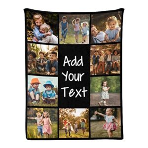 customized blanket with photos & text for mom dad baby family friends personalized picture blanket for birthday christmas for women sister wife grandma(10 photos,50x60 fleece)