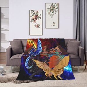 ZHENHUAN 3D Printing Blanket Fleece Super Bed Soft Blanket Throw Lightweight Cozy Luxury Anti Pilling Blanket Microfiber Warm Flannel Blanket, 80''x60''